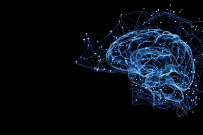 Digital illustration of a human brain with interconnected nodes and lines, symbolizing neural networks and real-time data analysis.